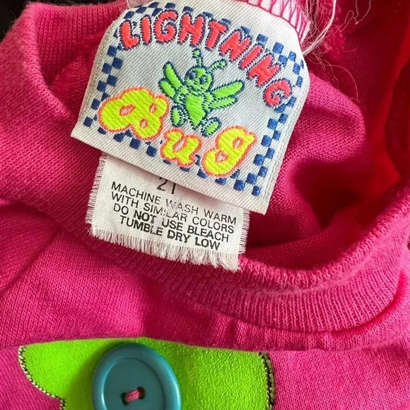 Vintage Lightening Bug Flower Power Long Sleeve  Shirt | Size 2T - Picture 4 of 4